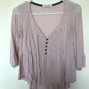 flowy bohemian pink top